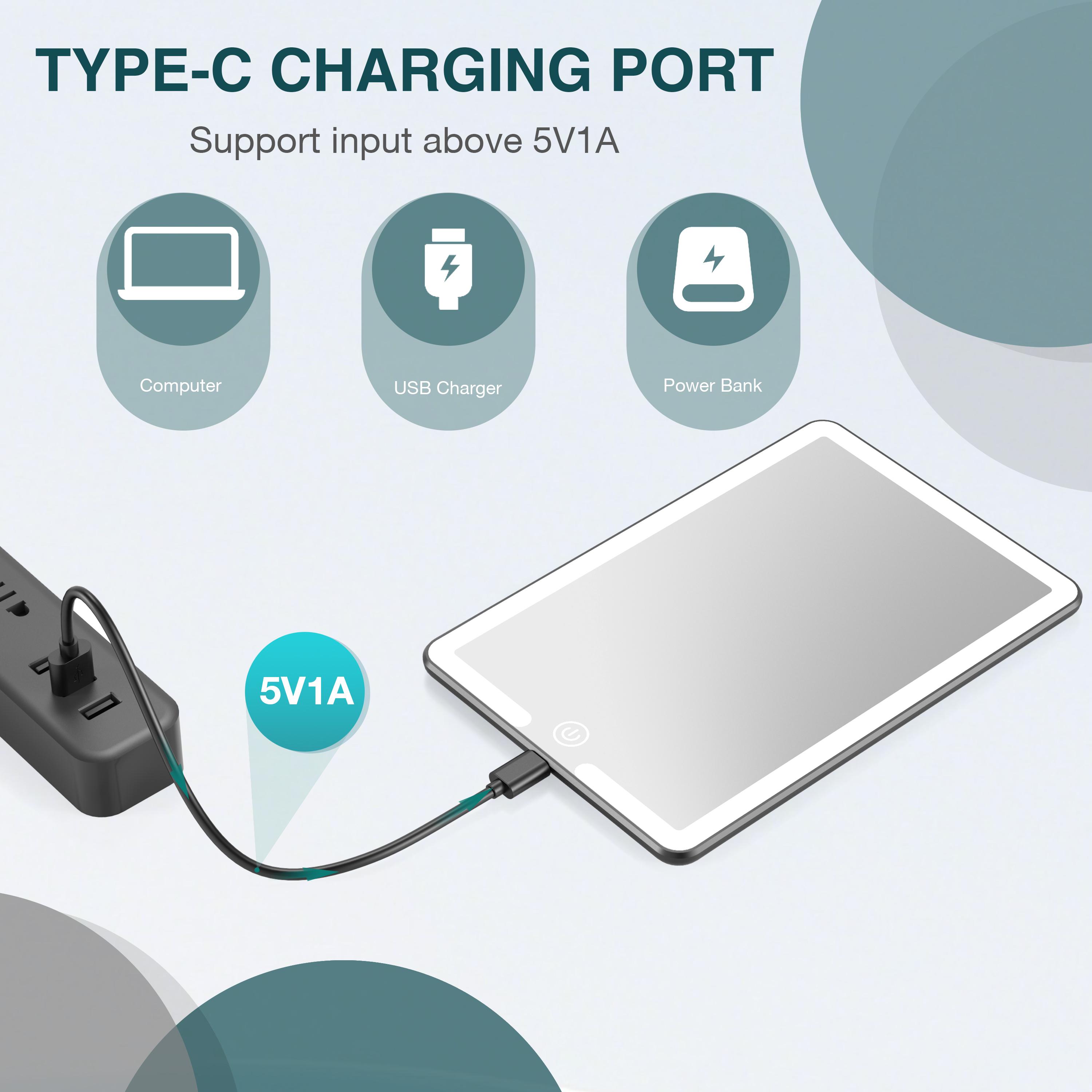 Rechargeable Car Vanity Mirror with 58 LEDs, Type-C Charging, and 3 Lighting Options