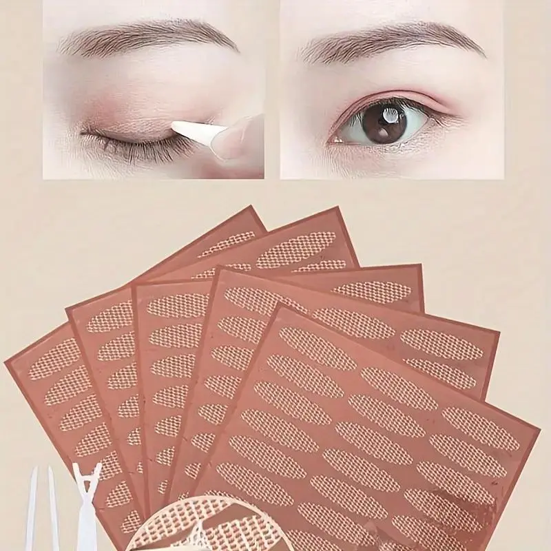 180pcs/240pcs/480pcs Lace Eyelid Stickers, Eyelid Tape, Makeup Cosmetic Tools Makeup Use European Large Size Invisible Natural Home Office Travel Student Eye Relaxation