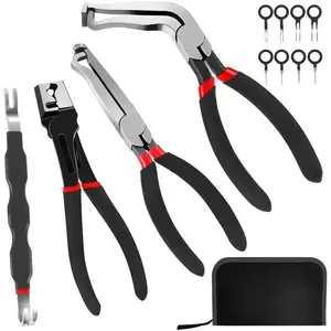 4 Pieces Electrical Disconnect Pliers for Cars, Electrical Connector Separator Tool and Automotive Electrical Connector Disconnect Pliers,Fuel Line Petrol Clip (Black 4 PCS)