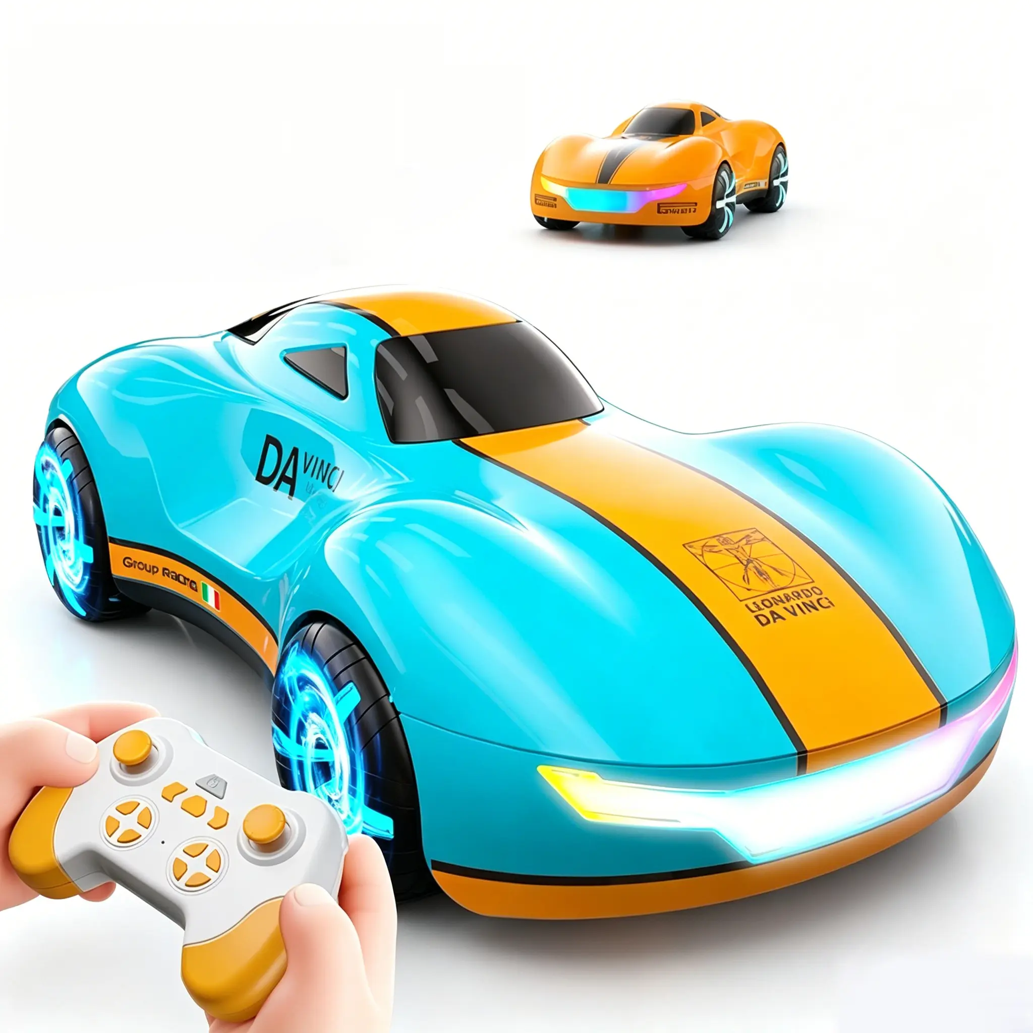 Gesture Sensing RC Stunt Car 2.4GHz 4WD Remote Control Car with Lights Mist Music 360° Spin Auto Drift Transforming Stunt Vehicle Cool Birthday Christmas Toy Gift for Boys Girls Kids