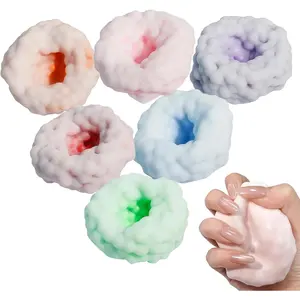 Crunchy Stress Ball with Sand & Sensory Beads - Slow Rise Squishy Fidget Toy for Anxiety Relief, Focus - Handmade Moldable Squeeze Ball for Kids Adults, Silent Desk Sensory Toy (All)