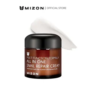 Mizon Snail Repair Cream - Korean Face Moisturizer with Snail Mucin 40000 ppm - Hydrating Anti Aging & Blemish Care - Daily Moisturizer for All Skin Types - 2.54 fl oz