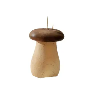 HomeDailyEss Cute Wooden Mushroom Toothpick Dispenser  Wooden Tooth Pick Dispenser For Toothpick Holder Home Decor
