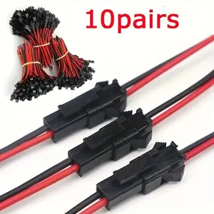 10Pairs Male and Female Terminal Wire 2P Pair Plug Cable Welded Male and Female Plug Automobile Power Ceiling Light 120mm Male and Female Wire Wired Jack Durable Reliable Connectors