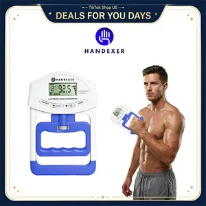 Handexer Digital Hand Dynamometer (198lbs/90kg) - Grip Strength Tester & Adjustable Hand Grip Strengthener with Pretty Grips for Sports, Exercise Equipment For Home, Rehab & Home, DealsForYouDays