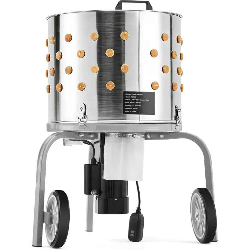 Garvee 20" Stainless Steel Chicken Plucker Machine – 108 Soft Fingers – Electric Poultry Plucking & Defeathering – Easy Debris Collection – 500W Motor – for Chickens, Ducks, Turkeys