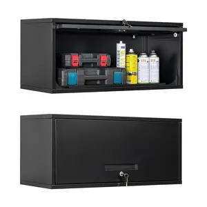 Yizosh Metal Garage Wall Cabinet with Doors, Wall Mounted Metal Storage Cabinet, Floating Garage Tool Cabinet for Garage, Basement, Kitchen, Warehouse ( 13.7" H)