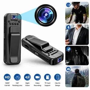 1080P Body Camera, Wearable Vlog Cam with Night Vision, 180° Rotating Lens, Portable Mini Camera for Travel & Outdoor