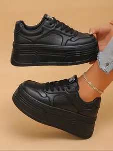Women's Wedge Heel Thick Sole Sports Shoes, Thick Soled Sneakers, Comfortable and Stylish Athletic Footwear, Perfect for Casual Wear and Daily Use