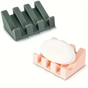 2pcs Soap Dish, Soap Tray, Soap Rack, Creative Drainage Pad with Non-Slip Base for Bathroom Sink - Multi-Purpose Moisture and Design, Bathroom Accessories