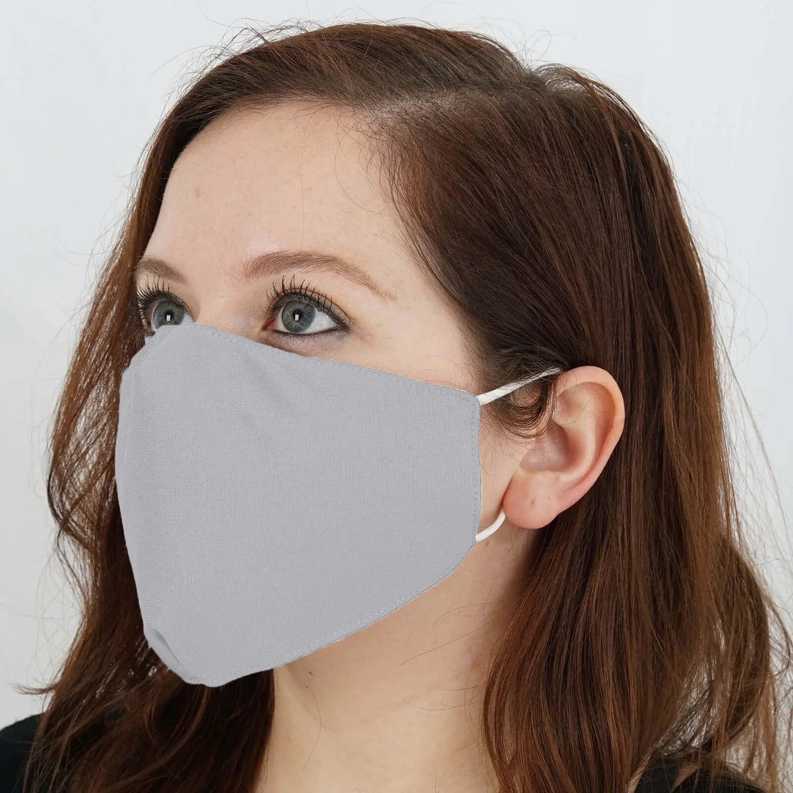 5 Pack Silver 100% Organic Cotton Ultra Soft Reusable Protective Face Masks - Anti Dust, Dustproof, Safety 2-Ply Fabric Masks With Soft Ear Loops, Anti Dust Mask, Dustproof Mask