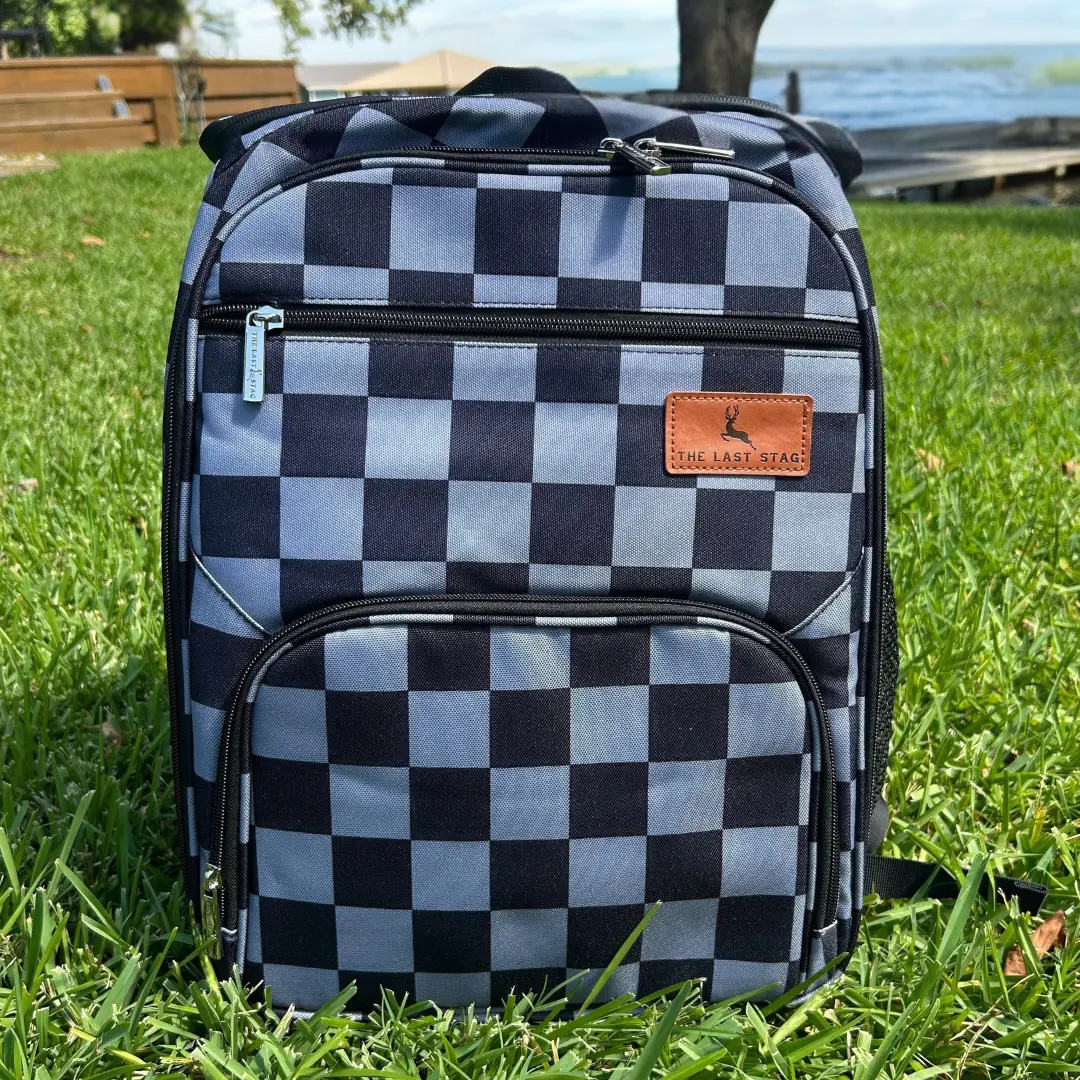 Grey Checkerboard Backpack Cooler Grey Checkerboard Backpack Cooler