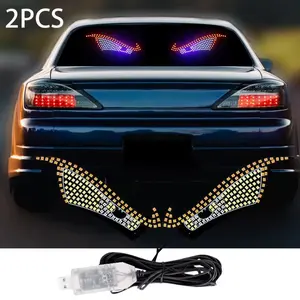 Car LED Decorative Lights Car Back Window Expression Lights Strips Panel Car Windshield Devil's Eye Decorative Lamps