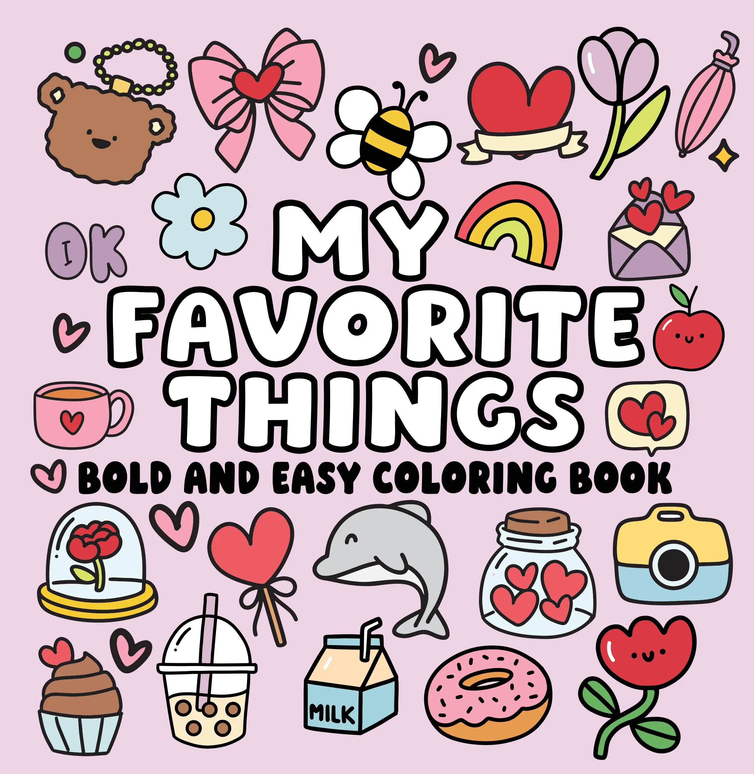 Unisex Adult Coloring Book - Office Art Supplies Paper, Bold Multi-Page Designs, Gift for Relaxation, Versatile Stress Relief & Easy Art Craft (My Favorite Things Themed), Bold Designs