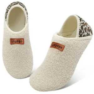 House Slippers For Woman Women's Fuzzy Fur Slippers Casual Non Slip Barefoot Slipper Socks Warm Closed Back Indoor Outdoor Shoes