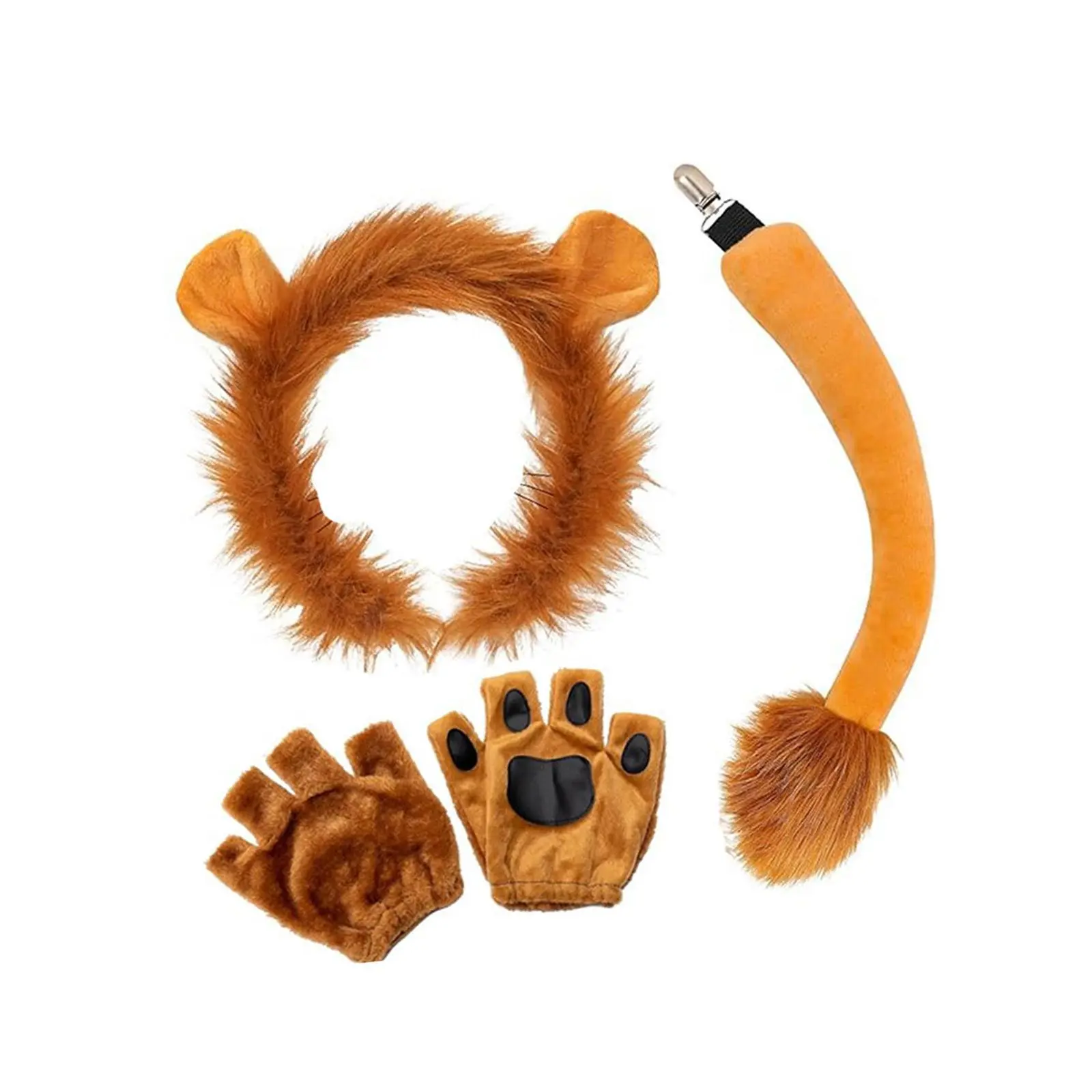 Handmade Halloween Lion Costume Set - Lightweight Headdress, Cloth, Tail, Props, Accessories for Party, Holiday DIY Specialty Supplies (Toys & Hobbies)