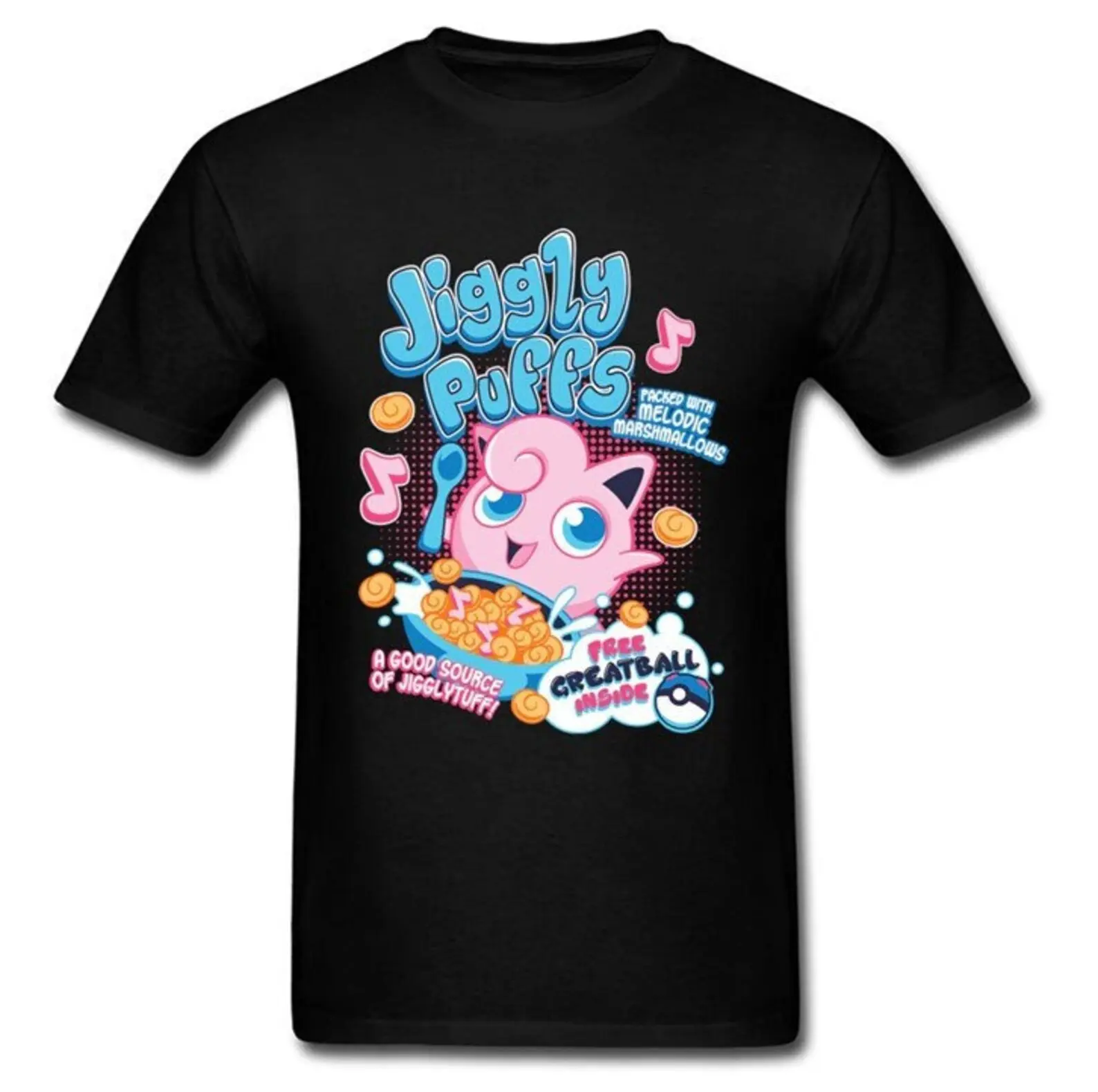 Jiggly Puffs Cereal Tshirt, Funny Anime Graphic Tee, Unisex Clothing, Christmas, Birthday, Fun Gifts, Kids, Adult, Father's Day, Gifts for Him