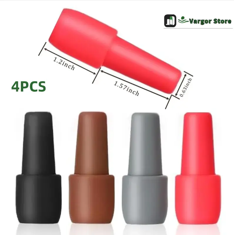 4-Pieces Environmentally Friendly Silicone Wine Stoppers - Reusable Bottle Closure for Wine, Champagne & Beverages
