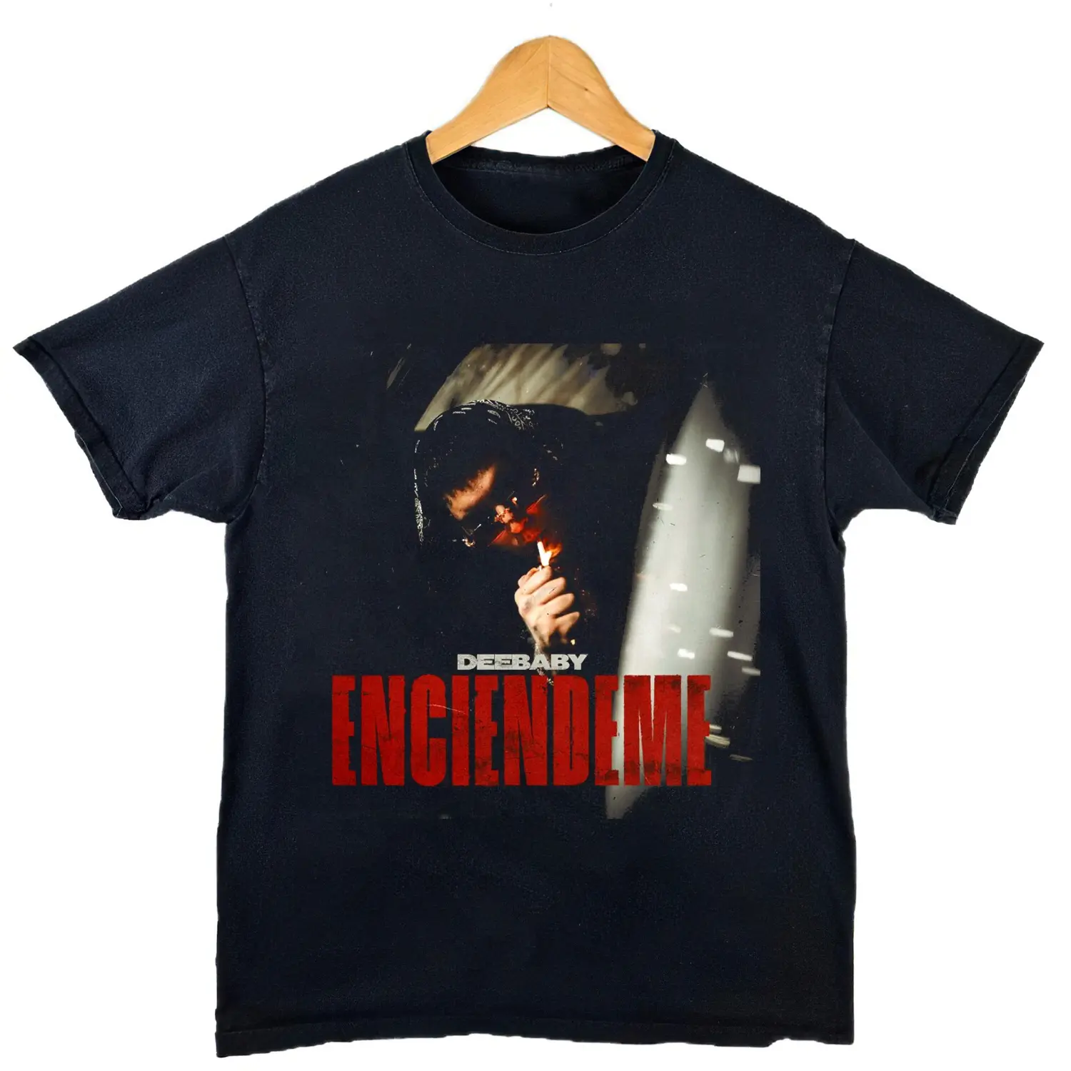 Men's Cotton Round Neck Short-Sleeve Tshirt - Deebaby Enciendeme Single Album Graphic, Unisex Streetwear Casual Top, Style HG41211, Shortsleeve, 4Xl, Basic, 5Xl, Single Album Art, Digital Print, All Seasons, Crew Neck