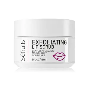 Deep Moisturizing Lip Scrub - Gently Exfoliates & Removes Dead Skin, Infused with Strawberry Extract, Coconut Oil & Beeswax for Plump, Hydrated Lips, Perfect Pre-Lipstick Prep, 15ml/5FL OZ