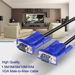 Vga Cable 3+6 1.5m High Definition Sturdy Display Cable, Universal Compatibility, Universal Vga to Vga Monitor Cable for TV Computer Projector, Hd15 Male to Male