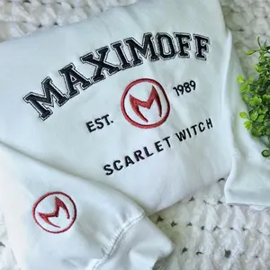 Maximoff Varsity Embroidered Sweatshirt Unisex Embroidery Casual