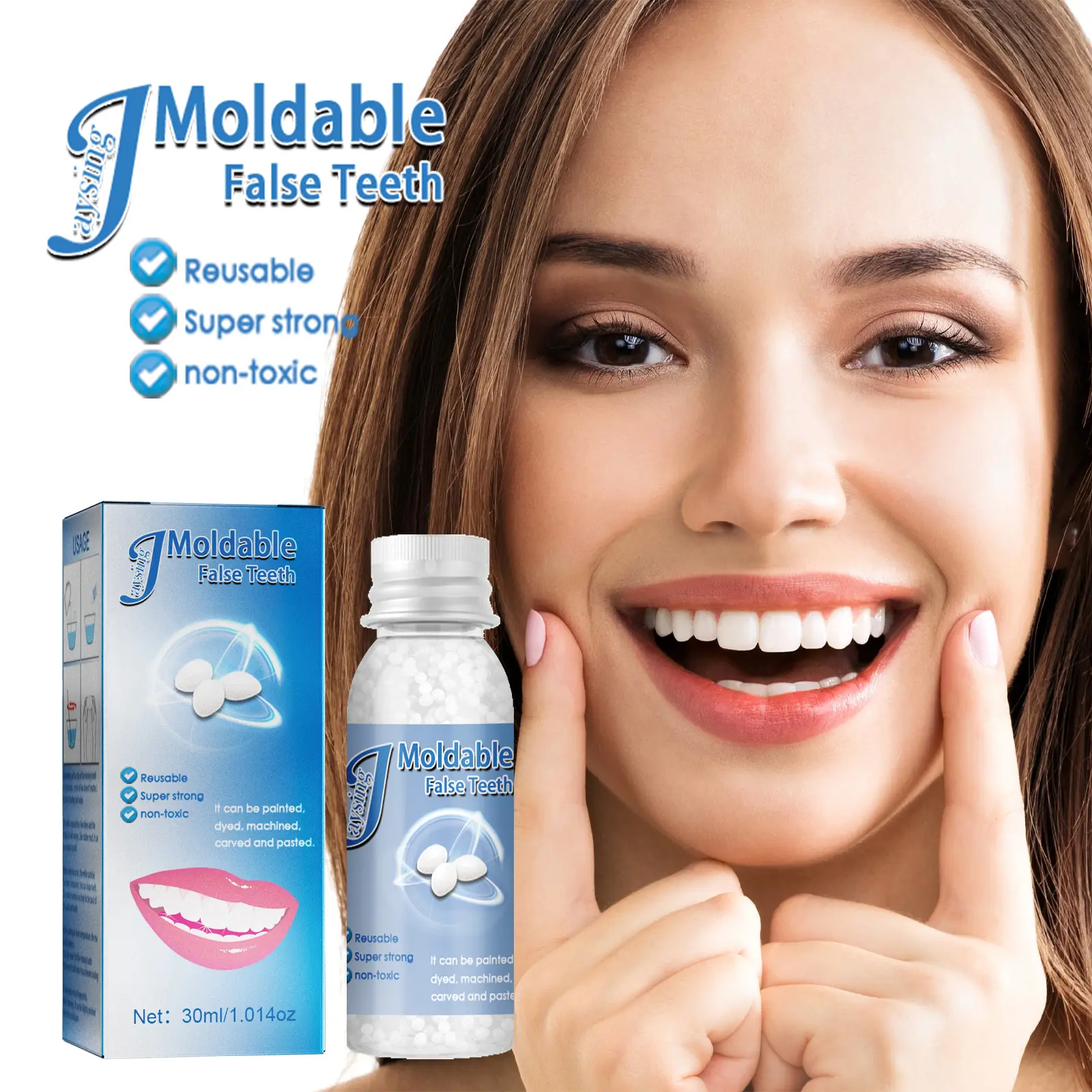 Dental Repair Kit, Temporary Tooth Filling Glue for Cavities, Moldable Adhesive for Broken Teeth, False Teeth Fix, Gap Filler for Beautiful Smile, Oral Care Dental Gel, 30ml
