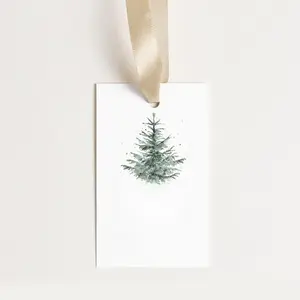 ThreeKin Pack of 50 Christmas Gift Tags, 2 x 3 Rectangle Tag with Pre-Punched Hole, Perfect Hanging Tags for Holiday Gifts, Christmas Presents, Events and Celebrations | Gift Wrap Tags