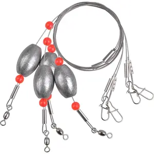 Carolina Rig Saltwater Bottom Surf Fishing Wire Leaders with Egg Sinkers for Flounder Catfish Grouper Striped Bass Drum Redfish Fishing