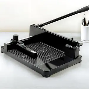 12"Heavy Duty Guillotine Paper Cutter, 400 Sheet Capacity Paper Cutter for A4 Paper, Safety Lock & Clear Grids, Steel Construction Stack Paper Trimmerr for Office, School, Picture Shop and Home, Black