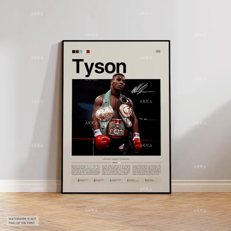 Mike Tyson Boxing Legend Poster, Iron Mike Wall Art decor