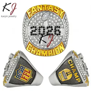 2026 FFL Fantasy Football Championship Ring Inspirational Jewelry Titanium Gem Ring Stackable Ring