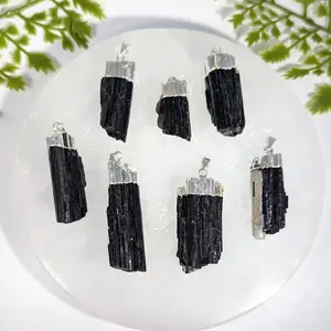 Black Tourmaline Electroplate Jewelry Gemstones Bc1423