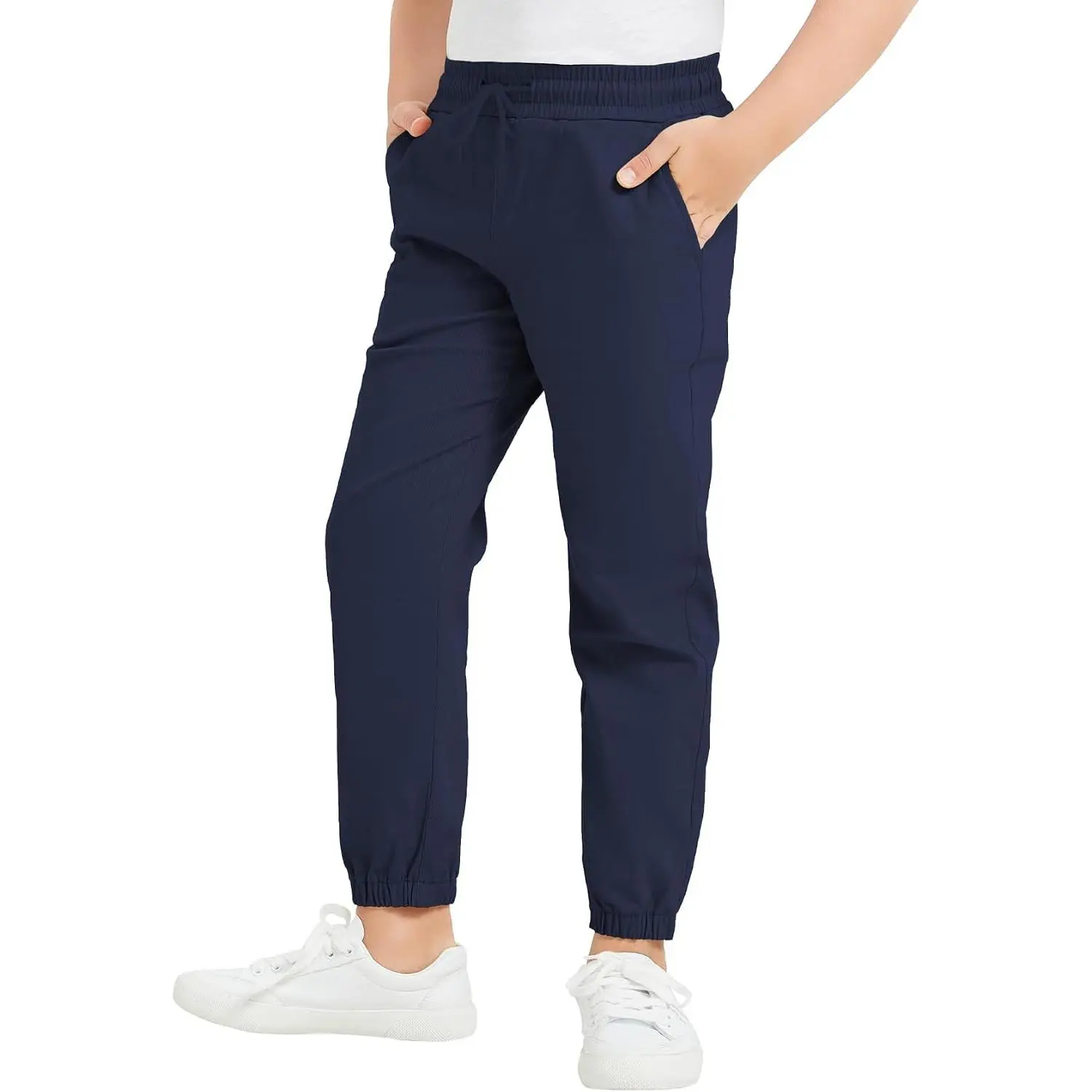 Pull Stretch School Uniform Jogger Pants for Boys and Girls(2T-16Y)