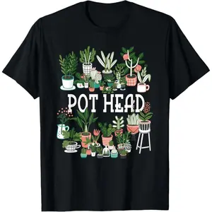 Plant Lover and Gardener: Pot Head Succulent Short Sleeve T-Shirt   100% cotton T-shirt