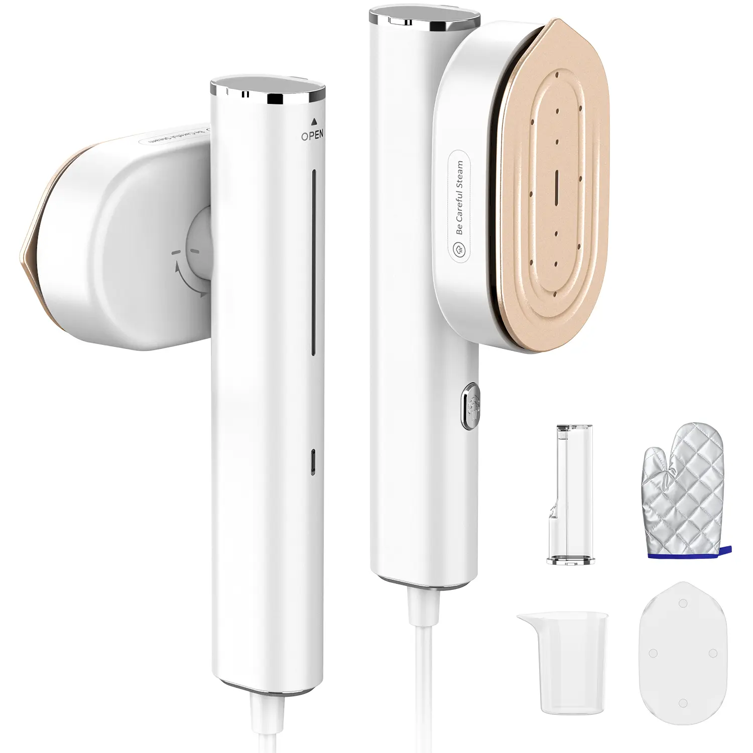 ELORTI Garment Steamer for Clothes, Handheld Steamer & Iron 2-in-1, Portable Travel Clothing Steamer Iron, 10-Second Fast Heat-Up, Mini Garment Steamer & Iron