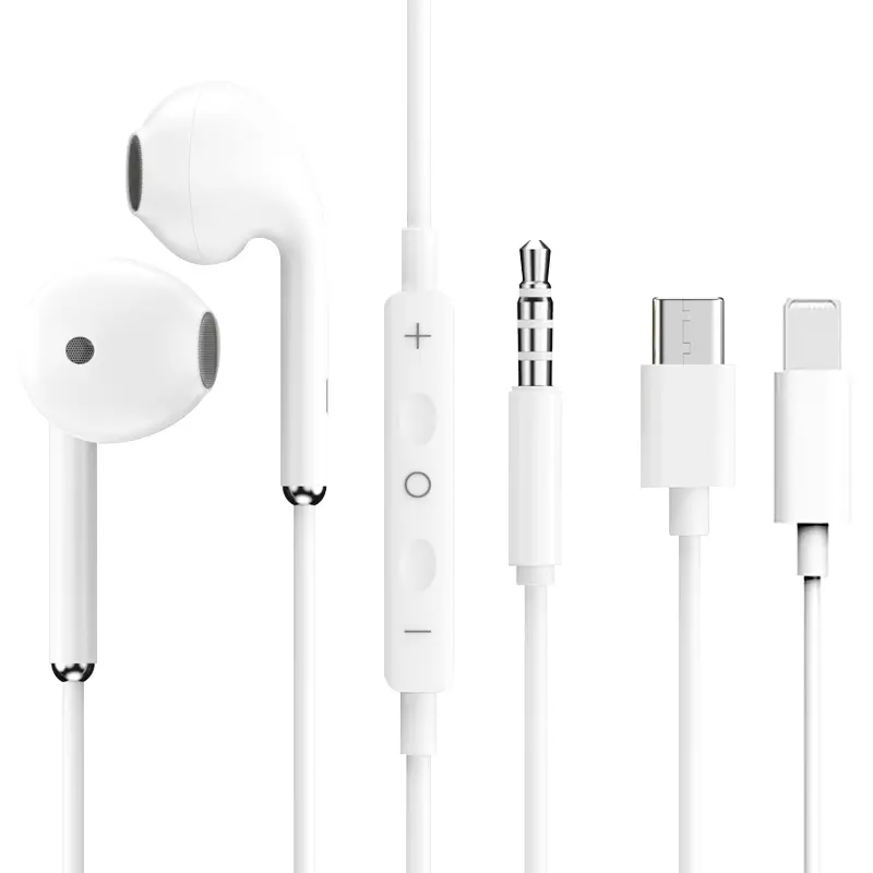 Comfortable Type-C Headphones with 3.5mm Plug, Hi-Fi Stereo Wired Earbuds, Line Control Mic & Call Controller, Compatible with Android & iPhone, Earphones Wire, Mobile Wired Earphones