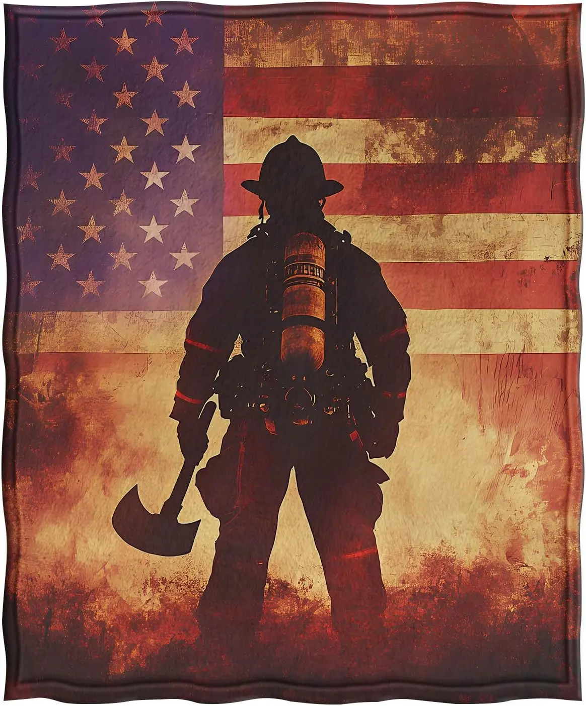 Fireman Blankets Soft Warm Plush Fleece Throw for Couch Sofa Bed