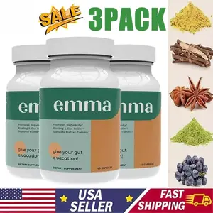 3 Pack Emma Gut Health Supplement 180 Capsules for Bloating Relief & Leaky Gut