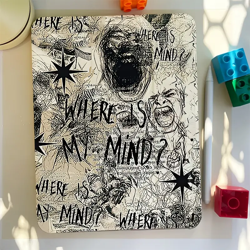 Soft Abstract Art Black Graffiti TPU Shockproof Tablet Case with Protection, Side-Mounted Stand, Transparent Cover - for 2021 iPad 9, iPad 1-8 (10.2in), 10.9in Pro 11/Air 4/Air 5 | Tablet & Computer Accessories