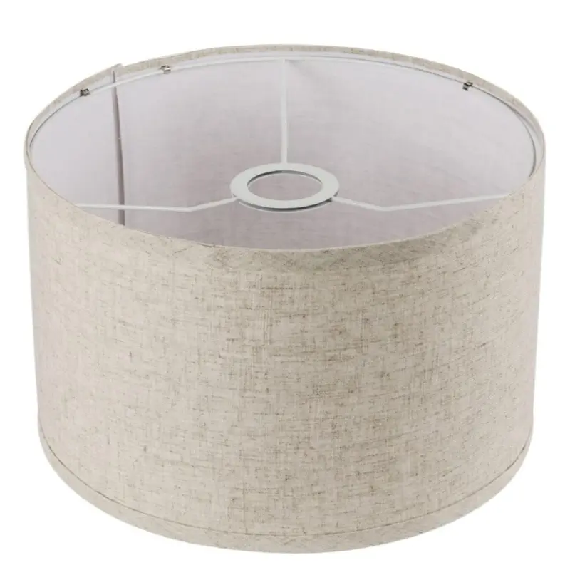 11"x11"x8" Assembly Required Lampshade for Floor Lamp, Table Lamp, Bedside Lamp, Fabric Drum Lampshade Classic Modern Style, Spider Fitter, Linen - Beige
