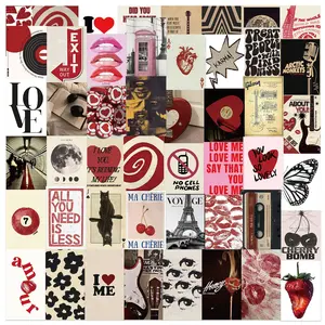 Y2K Poster Girl Series Sticker, 50pcs/set Positive Message Sticker Decals, Decorative Sticker for Scrapbook, Diary, Notebook, Water Bottle, Car, Decoration Ornaments, Adhesive Vinyl Decal, Car Stickers