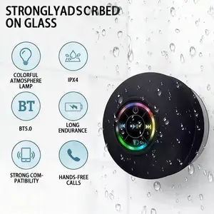 Waterproof Bluetooth Speaker! Stick to Shower Tiles/Beach—long Playtime, Mini Portable & IPX7 Submersible er & Camping Pack