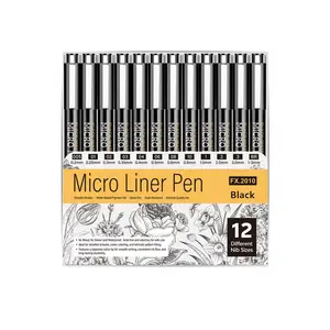 12pcs Micro Liner Pens, Fineliner Markers for Key Marking, Drawing, Mind Mapping, Bullet Journal Art, Clothing DIY, Design Draft Annotation