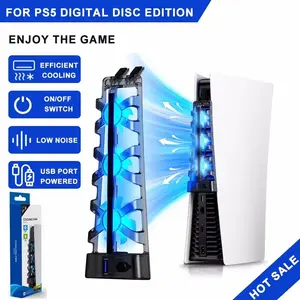 Cooling Fan Low Noise Cooling For Sony Playstation Play Station PS 5 PS5 Disc Digital Console Cooler Gaming Accessories Game Ventilator USB Table Refrigerator Exhaust Ventilation Portable Panels Kit Gaming Items