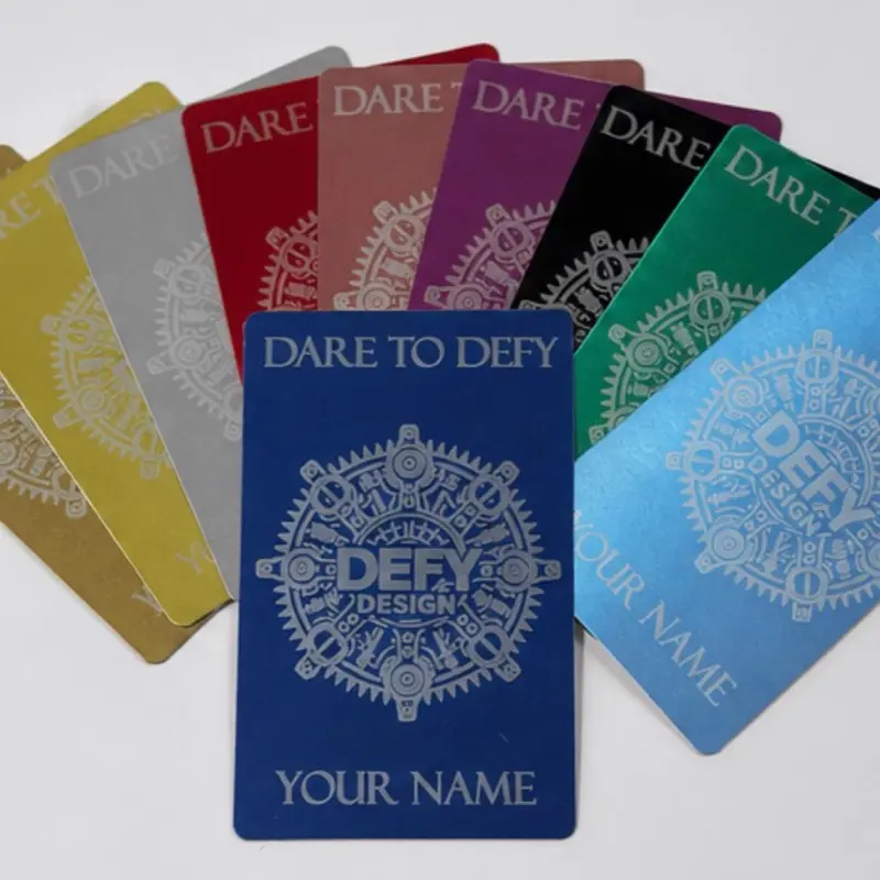 100 Custom Metal Business Cards, Customizable Card Design for Office Professionals
