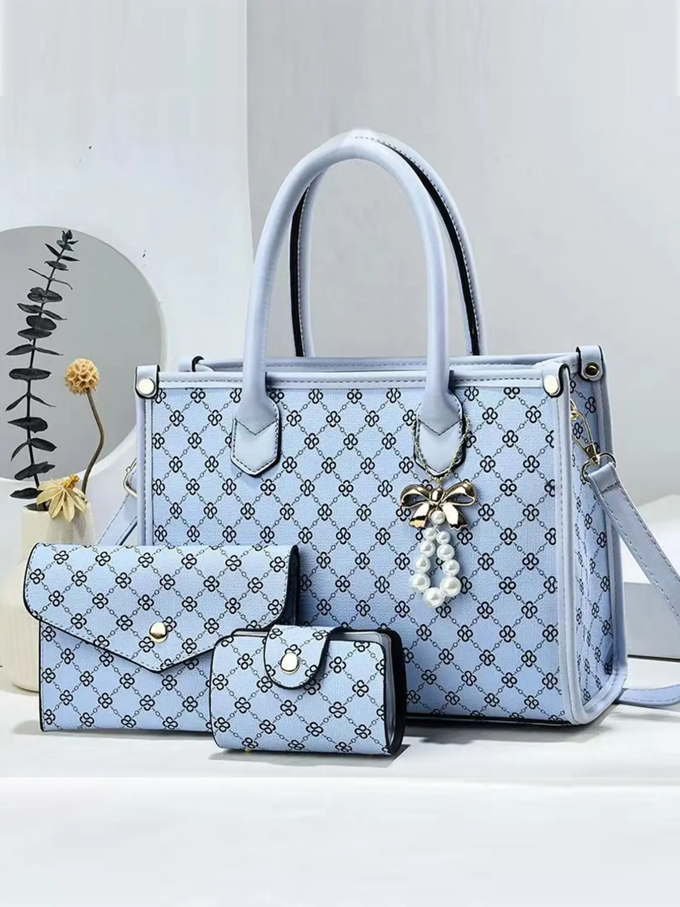3 Piece Set Vintage Letter Crossbody Handbag, Multi-Functional Large Capacity Bag, Fashionable Design, Casual Travel Bag for Women