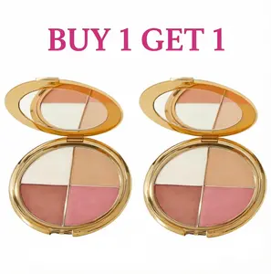 Buy 1 Get 1 Free | Eye & Cheek Palette – Eyeshadow and Highlighter for a Flawless Look powder Travel Ready Multi-Use Makeup blush color pink