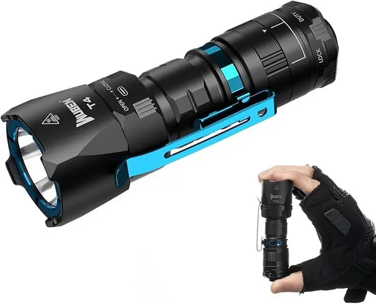 Wuben T4 Tactical EDC Flashlight, Aerospace Aluminum Body for Law Enforcement & Camping, High Lumens 850LM, IP68 Waterproof, Type-C Rechargeable with 70H Runtime & Lock Mode, High Lumens Flashlight, Led Lights, Outdoor