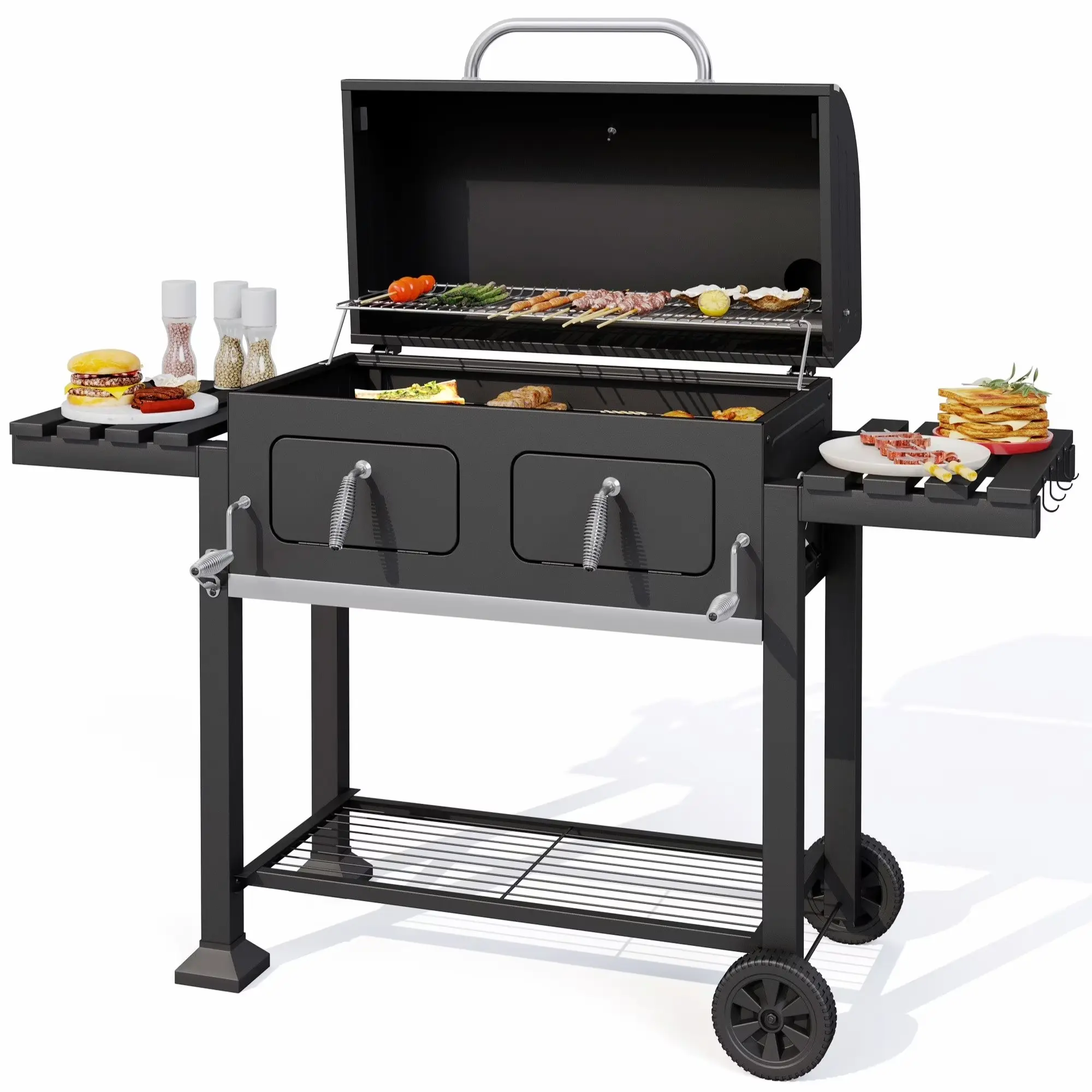 34'' Extra Large Charcoal Grill with 794 SQIN Cooking Area Heavy Duty Barbecue Grill for Outdoor - Black